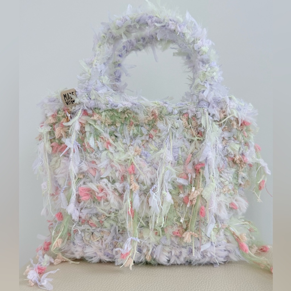 Bespoke, Handmade Fluffy Multicolor Handbag